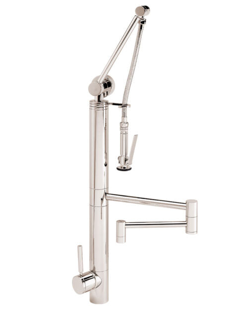Waterstone 3710-18 Contemporary Gantry Pulldown Faucet - 18" Articulated Spout