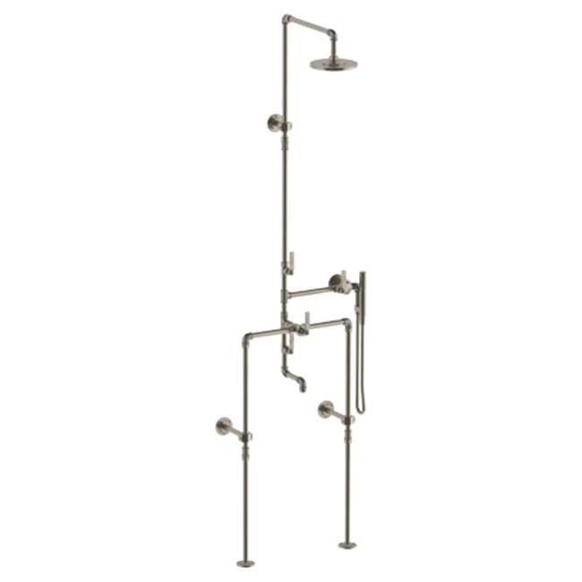 Watermark Floor Mounted Exposed Thermostatic Tub Shower With Hand Shower Set