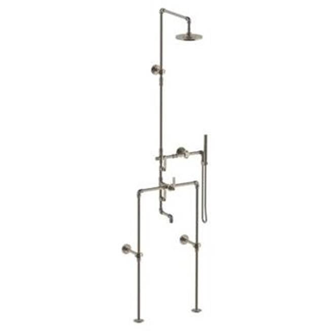 Watermark Floor Mounted Exposed Thermostatic Tub Shower With Hand Shower Set And Diverter