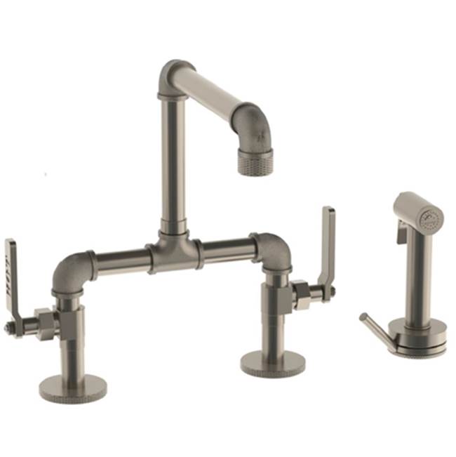 Watermark 38-7.65-EV4 Elan Vital Deck Mounted Bridge Kitchen Faucet With Independent Side Spray