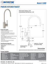 Load image into Gallery viewer, Waterstone 3800-1 Parche Kitchen Faucet w/Side Spray