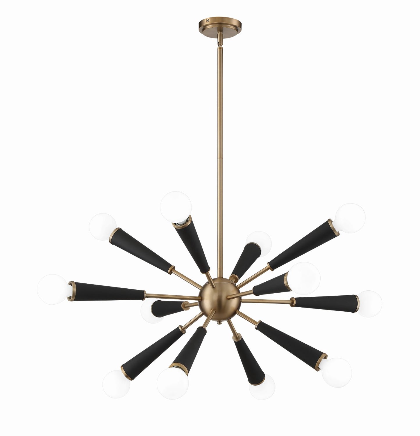 Crystorama 3812-AG Zodiac 12 Light Chandelier - Aged Brass