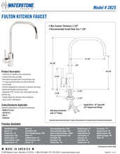 Load image into Gallery viewer, Waterstone 3825-4 Fulton Kitchen Faucet 4Pc. Suite