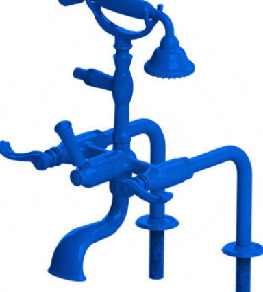 Rubinet 3DETL Deck Mount Tub Filler With Hand Held Shower