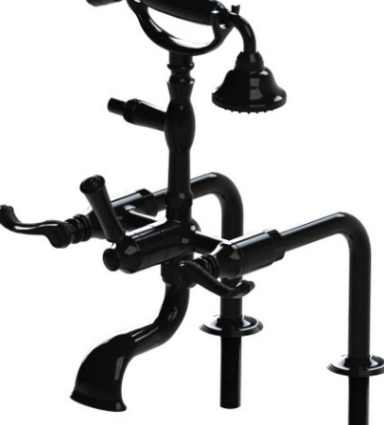 Rubinet 3DETL Deck Mount Tub Filler With Hand Held Shower