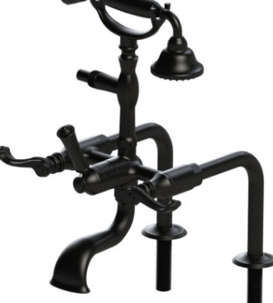 Rubinet 3DETL Deck Mount Tub Filler With Hand Held Shower