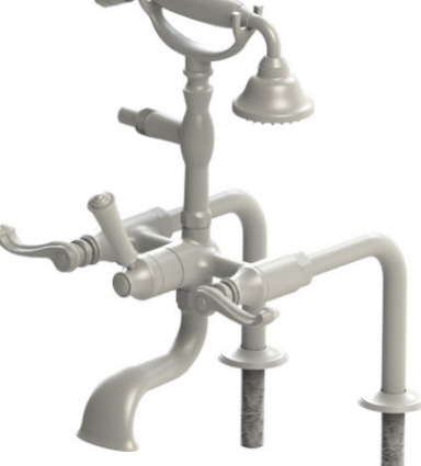 Rubinet 3DETL Deck Mount Tub Filler With Hand Held Shower