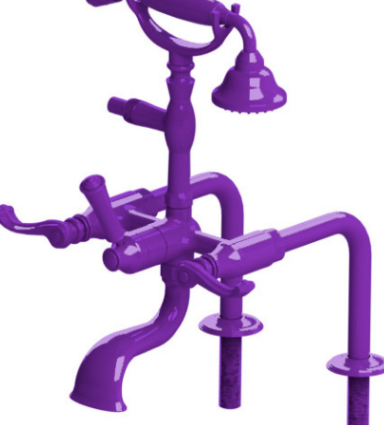 Rubinet 3DETL Deck Mount Tub Filler With Hand Held Shower