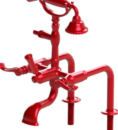 Rubinet 3DETL Deck Mount Tub Filler With Hand Held Shower