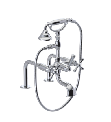 Rubinet 3DFMC Deck Mount Tub Filler With Hand Held Shower