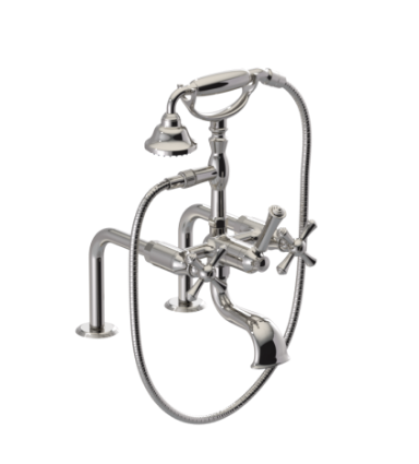 Rubinet 3DFMC Deck Mount Tub Filler With Hand Held Shower