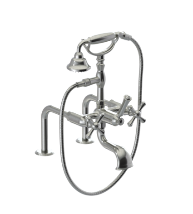 Rubinet 3DFMC Deck Mount Tub Filler With Hand Held Shower
