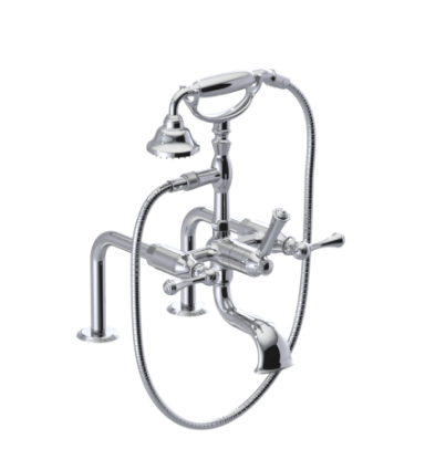 Rubinet 3DFML Deck Mount Tub Filler With Hand Held Shower
