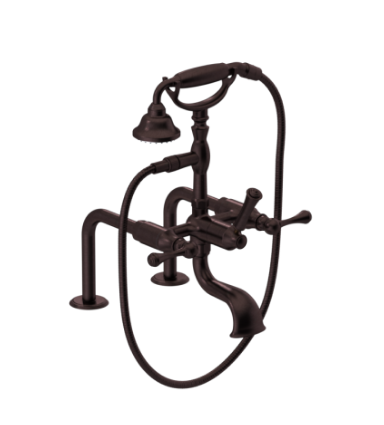 Rubinet 3DFML Deck Mount Tub Filler With Hand Held Shower