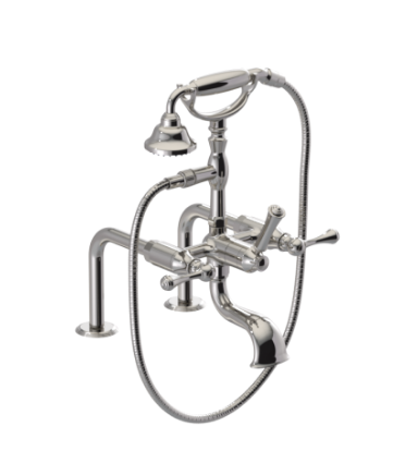Rubinet 3DFML Deck Mount Tub Filler With Hand Held Shower