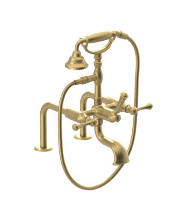 Rubinet 3DFML Deck Mount Tub Filler With Hand Held Shower