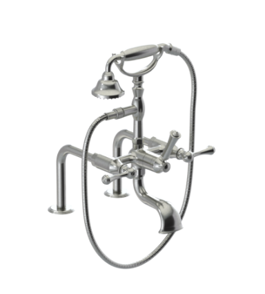 Rubinet 3DFML Deck Mount Tub Filler With Hand Held Shower