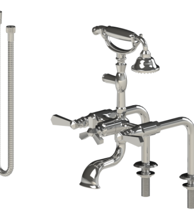 Rubinet 3DHXL Deck Mount Tub Filler With Hand Held Shower