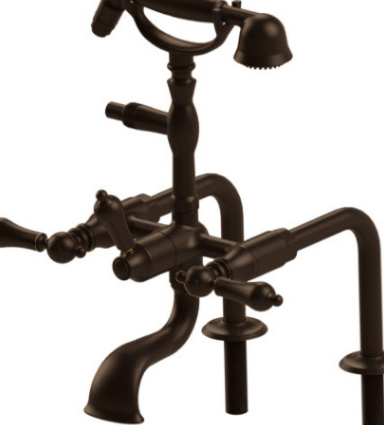 Rubinet 3DRML Deck Mount Tub Filler With Hand Held Shower