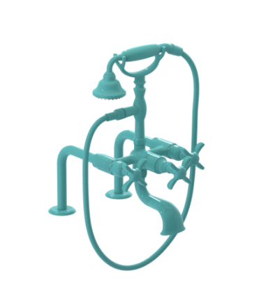 Rubinet 3DRVC Deck Mount Tub Filler With Hand Held Shower