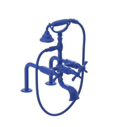 Rubinet 3DRVC Deck Mount Tub Filler With Hand Held Shower