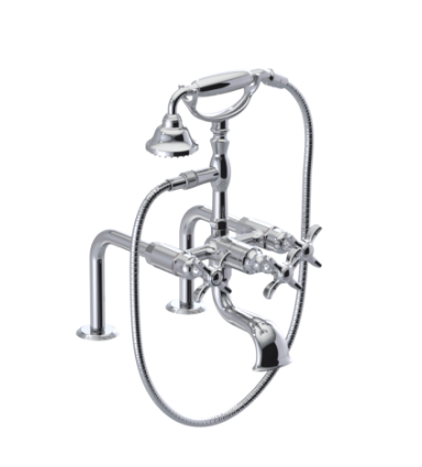 Rubinet 3DRVC Deck Mount Tub Filler With Hand Held Shower