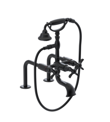 Rubinet 3DRVC Deck Mount Tub Filler With Hand Held Shower