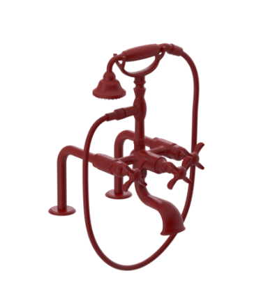 Rubinet 3DRVC Deck Mount Tub Filler With Hand Held Shower
