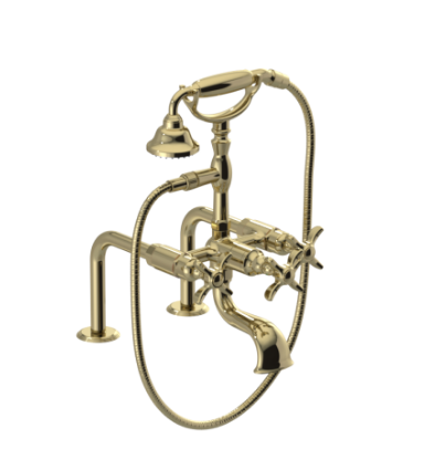 Rubinet 3DRVC Deck Mount Tub Filler With Hand Held Shower