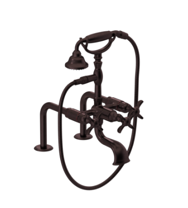 Rubinet 3DRVC Deck Mount Tub Filler With Hand Held Shower