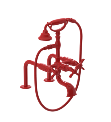 Rubinet 3DRVC Deck Mount Tub Filler With Hand Held Shower