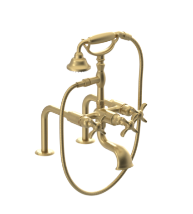 Rubinet 3DRVC Deck Mount Tub Filler With Hand Held Shower
