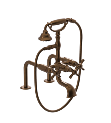 Rubinet 3DRVC Deck Mount Tub Filler With Hand Held Shower