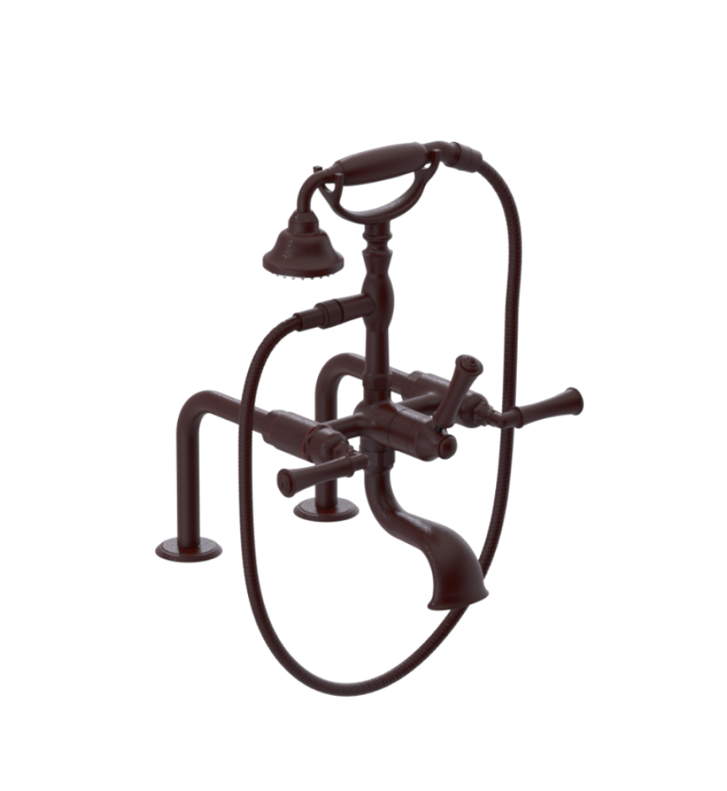 Rubinet 3DRVL Deck Mount Tub Filler With Hand Held Shower