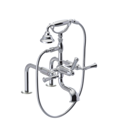 Rubinet 3DRVL Deck Mount Tub Filler With Hand Held Shower