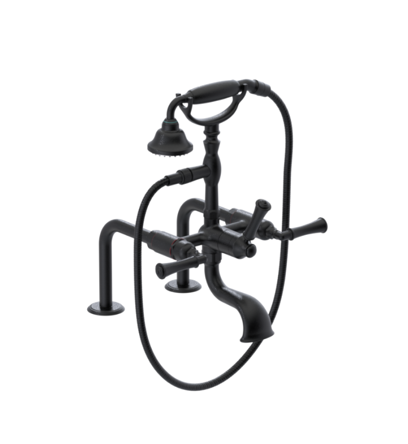 Rubinet 3DRVL Deck Mount Tub Filler With Hand Held Shower