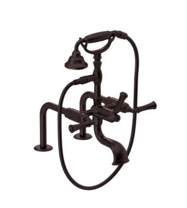 Rubinet 3DRVL Deck Mount Tub Filler With Hand Held Shower