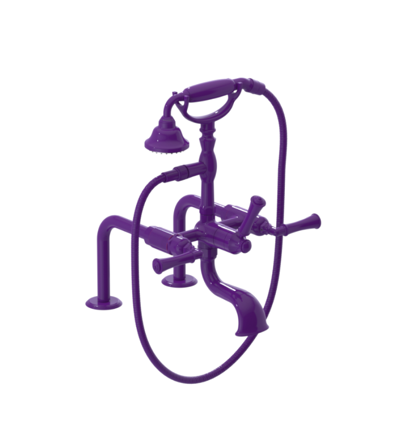 Rubinet 3DRVL Deck Mount Tub Filler With Hand Held Shower