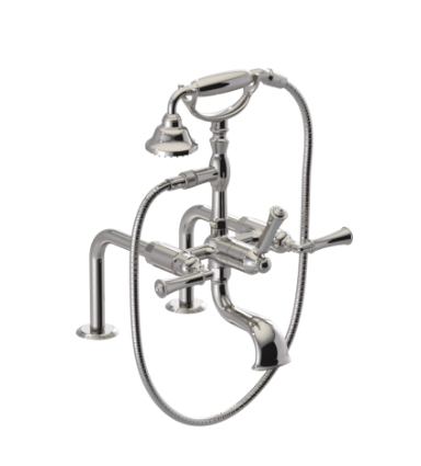 Rubinet 3DRVL Deck Mount Tub Filler With Hand Held Shower