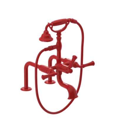 Rubinet 3DRVL Deck Mount Tub Filler With Hand Held Shower