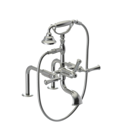Rubinet 3DRVL Deck Mount Tub Filler With Hand Held Shower