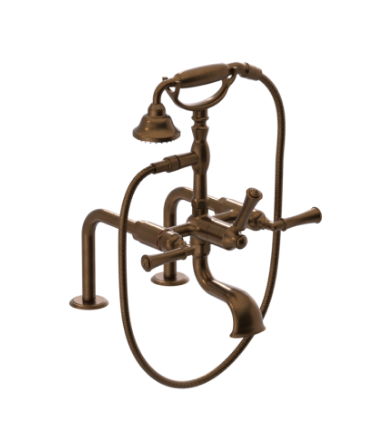 Rubinet 3DRVL Deck Mount Tub Filler With Hand Held Shower