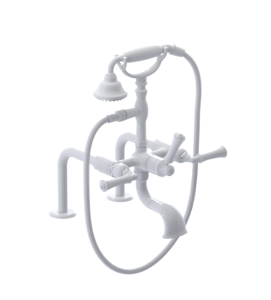 Rubinet 3DRVL Deck Mount Tub Filler With Hand Held Shower