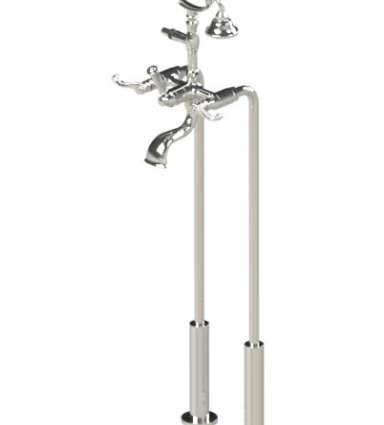 Rubinet 3FETL Floor Mount Tub Filler With Hand Held Shower