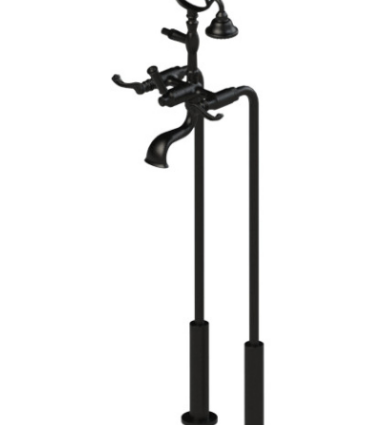 Rubinet 3FETL Floor Mount Tub Filler With Hand Held Shower