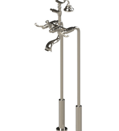 Rubinet 3FETL Floor Mount Tub Filler With Hand Held Shower