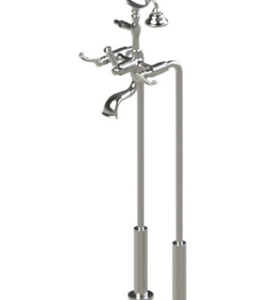 Rubinet 3FETL Floor Mount Tub Filler With Hand Held Shower