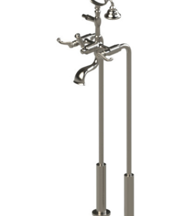 Rubinet 3FETL Floor Mount Tub Filler With Hand Held Shower
