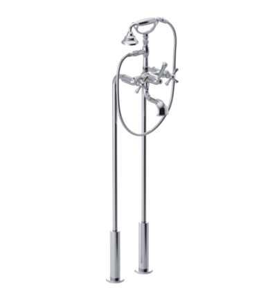 Rubinet 3FFMC Floor Mount Tub Filler With Hand Held Shower
