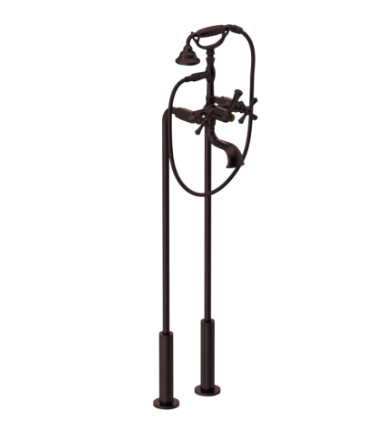 Rubinet 3FFMC Floor Mount Tub Filler With Hand Held Shower